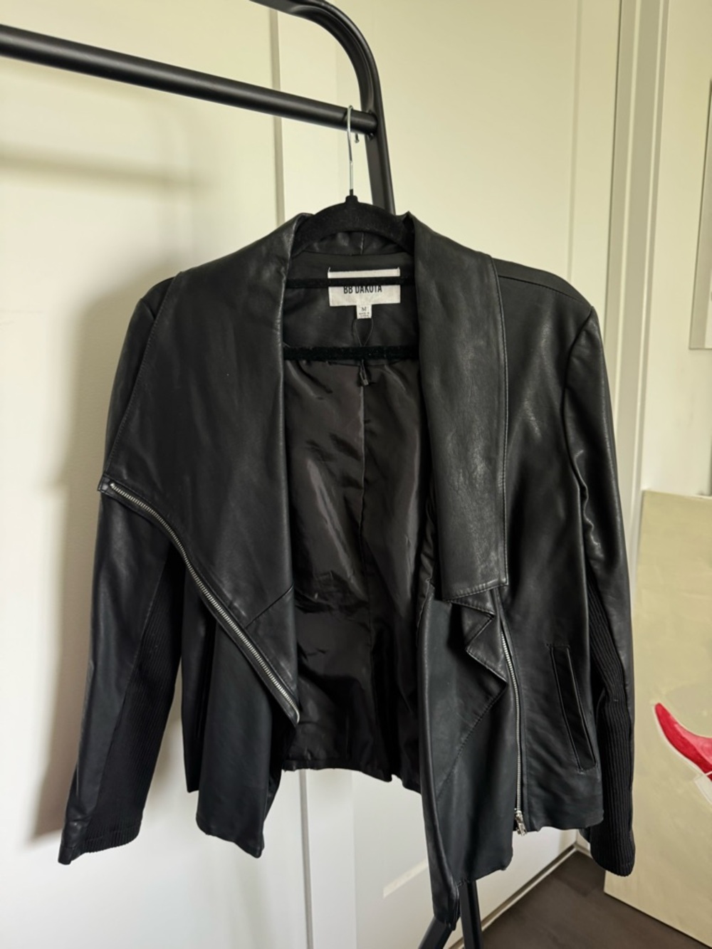 BB Dakota Leather Jacket Size Medium Moto Edgy